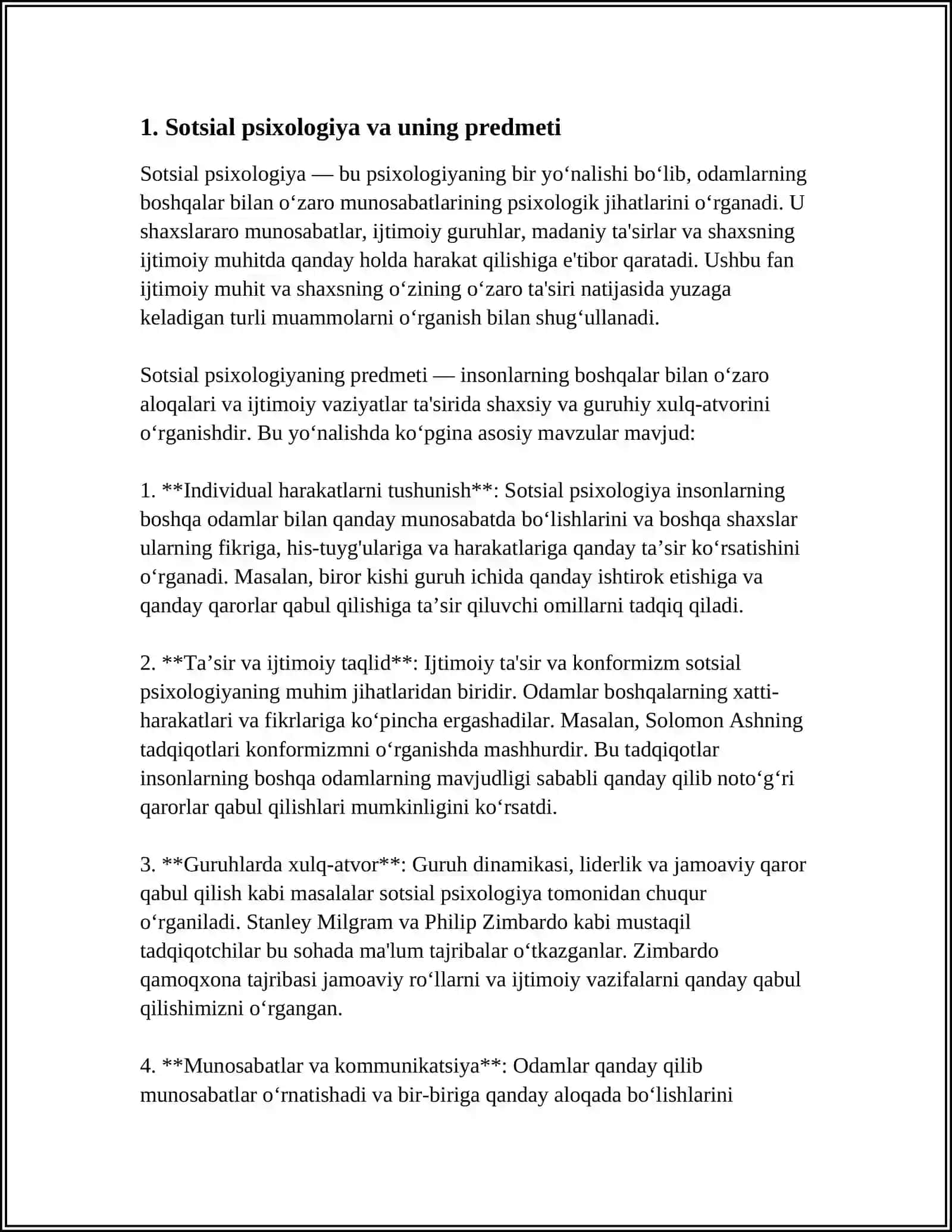 ISFT UNVERSITETI SOTSIONAL PSIXOLOGIYA FANIDAN MUSTAQIL ISHI 3