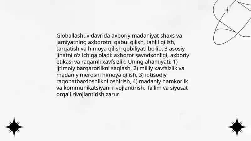 Globallashuv davrida axboriy madaniyat 3