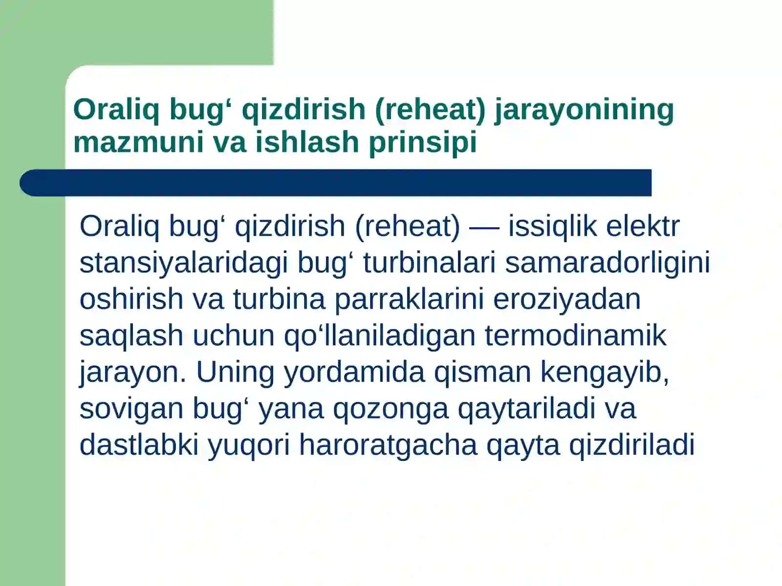 Oraliq bug' qizdirish jarayonlari 3