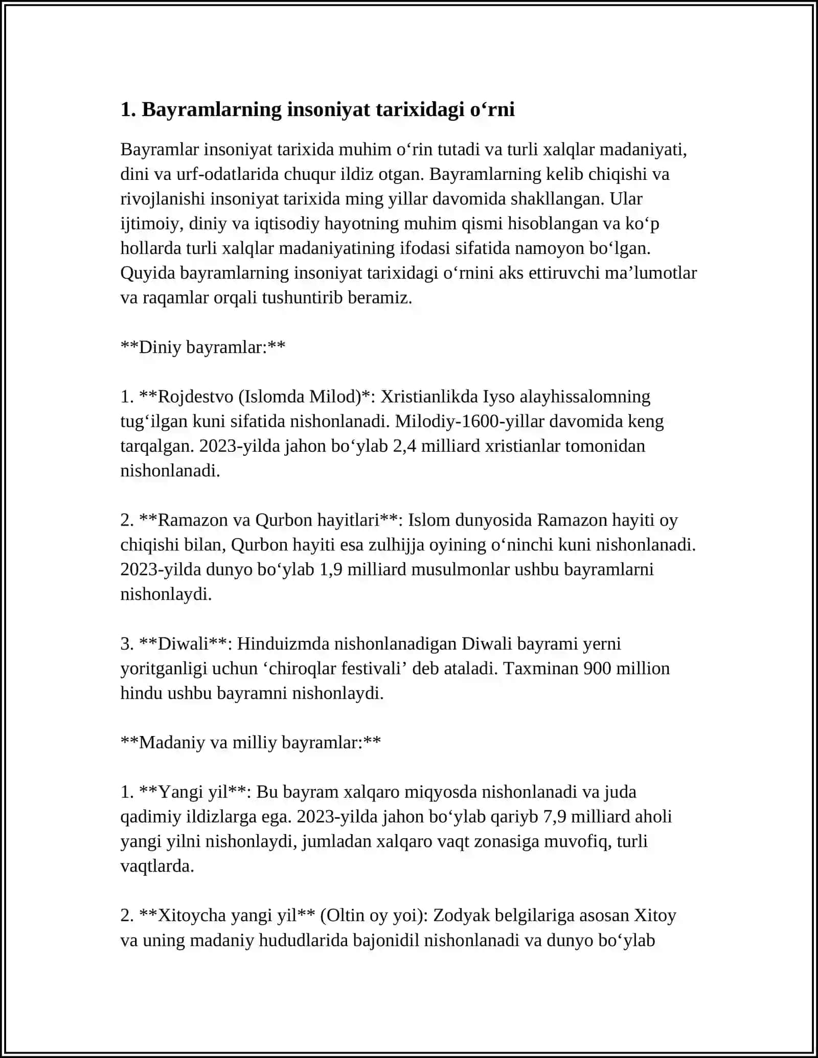 BAYRAMLAR HAQIDA BUYUK ALLOMA VA MUTAFAKKIRLAR QARASHLARI 3