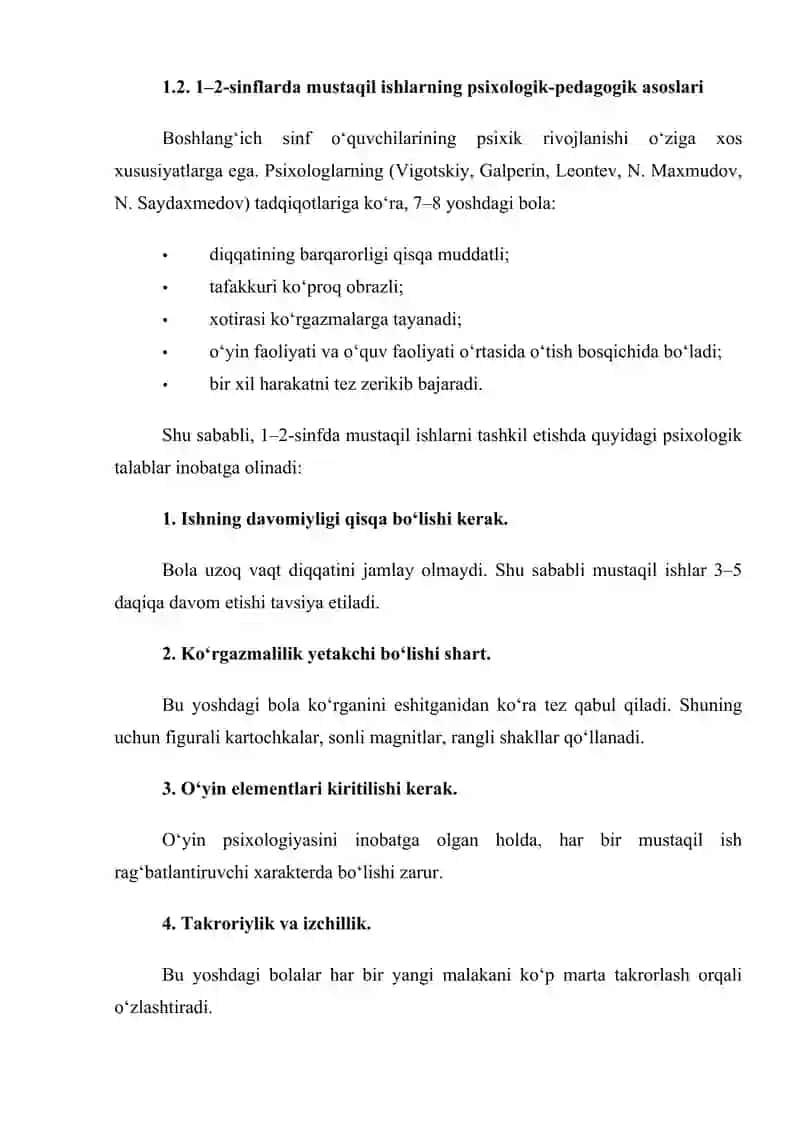 1-2-sinf oʻquvchilarining matematikadaj mustaqil ishlarini tashkil qilish metodikasi 3