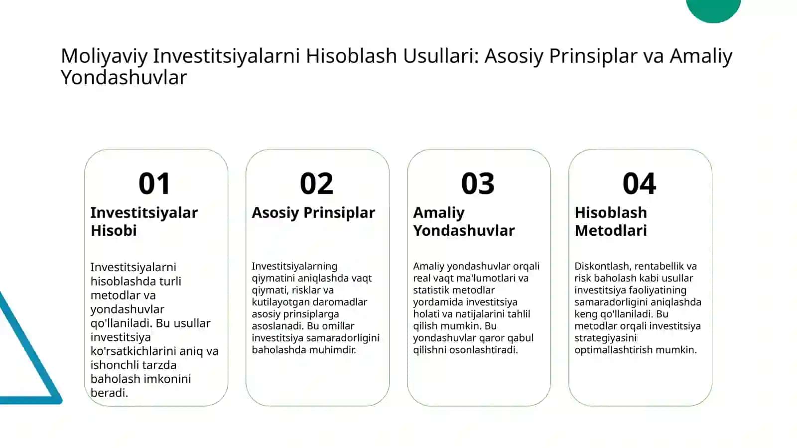 Moliyaviy investitsiyalarni hisoblash va monitoring usullari 3