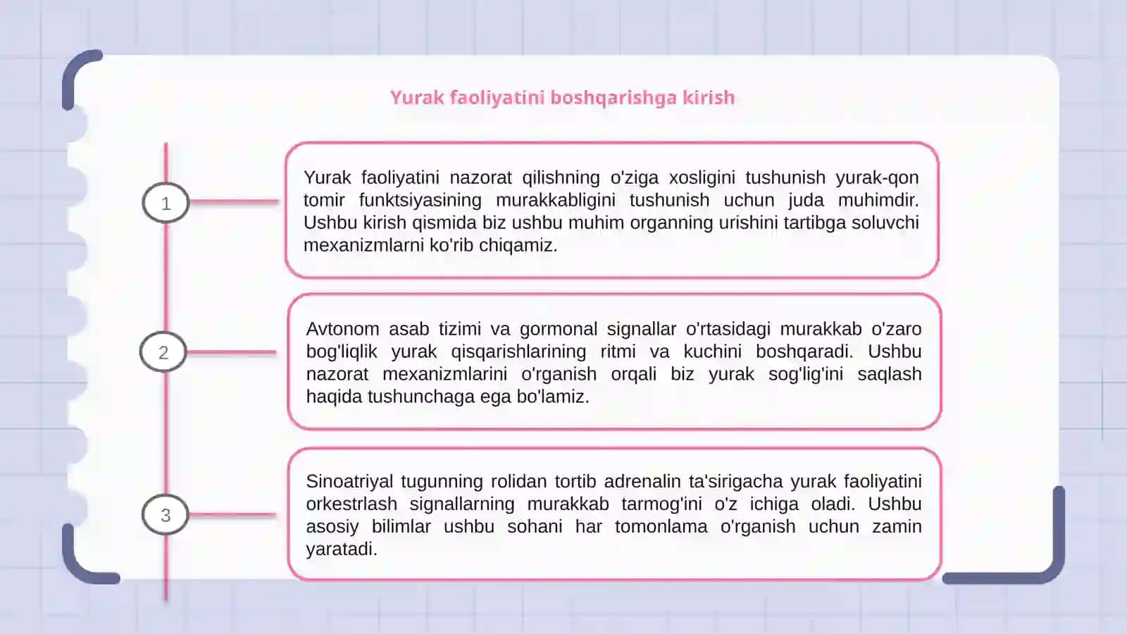 Yurak faoliyatini boshqarilishini oʻziga xosligi 3