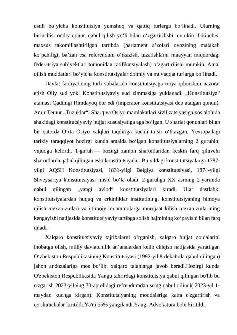 Konstitutsiya Normalarini Talqin Etish va Uning Qonun hamda boshqa Normativ Hujjatlar Bilan Munosabati 3