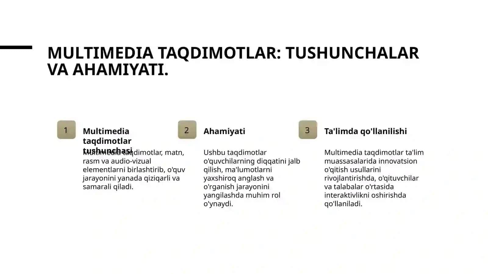 Multimedia taqdimotlar yaratish 3
