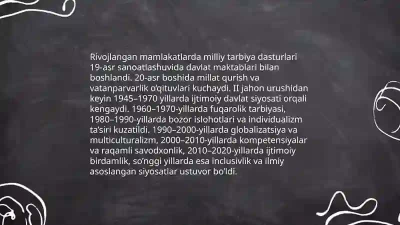 Rivojlangan mamlakatlarda milliy tarbiya dasturlari 3