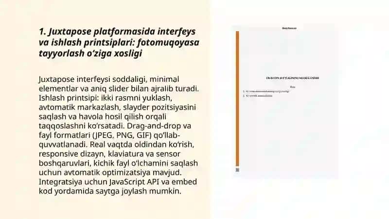 Juxtapose platformasida fotomuqoyasa tayyorlash oʻziga xosligi 3