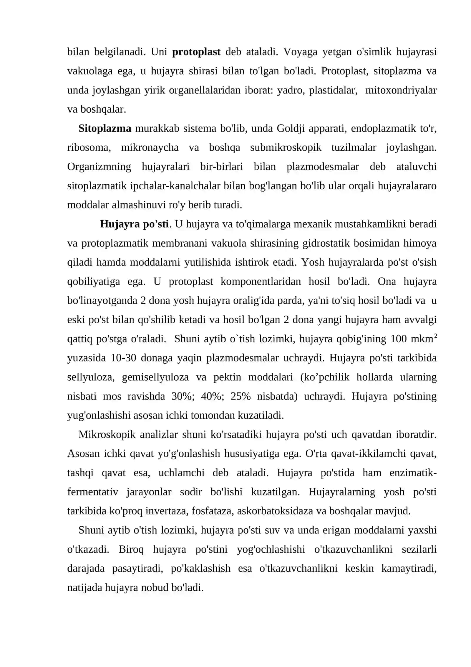 O’simlik hujayrasining tuzilishi va funksiyalari 3
