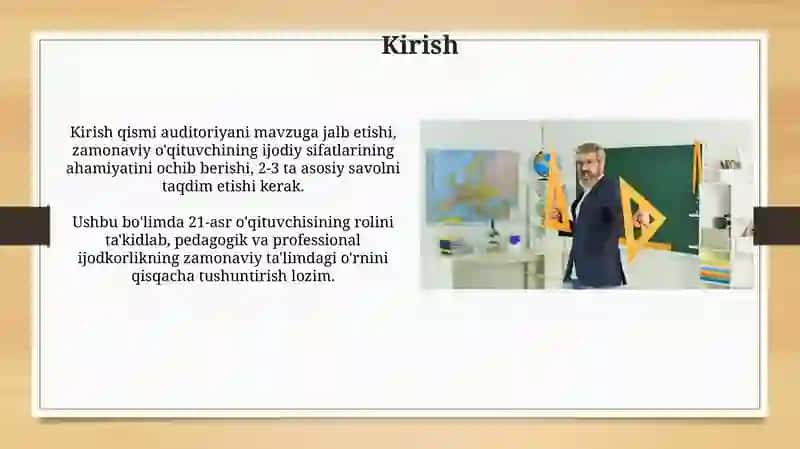 Zamonaviy oʻqituvchiga qoʻyiladigan kasbiy-pedagogik ijodkorlik sifatlari 3
