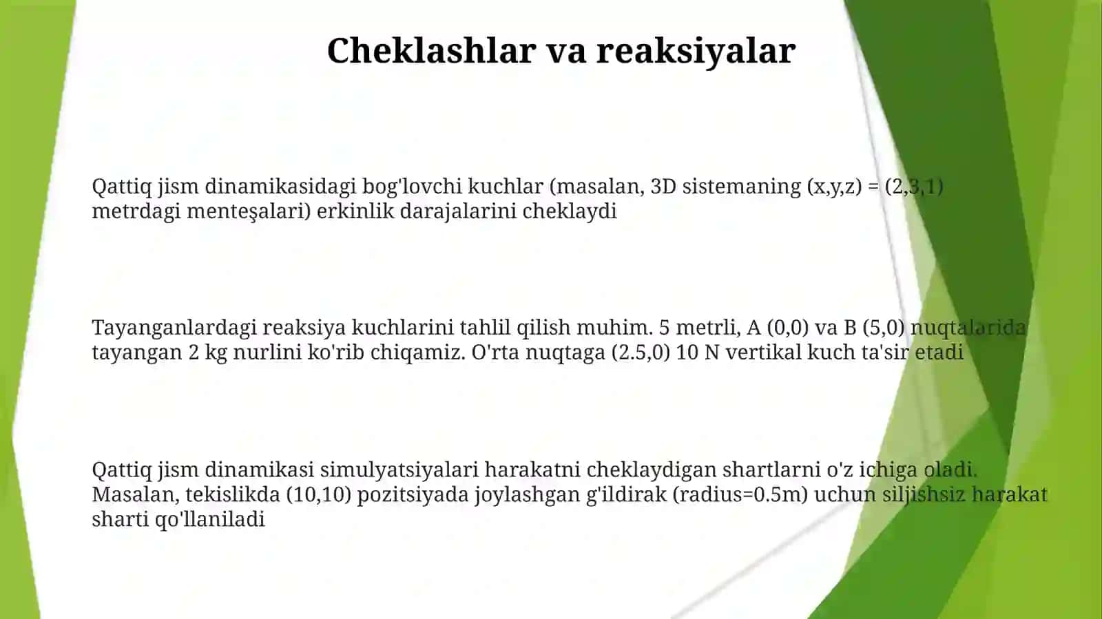 Qattiq jism dinamikasi 3