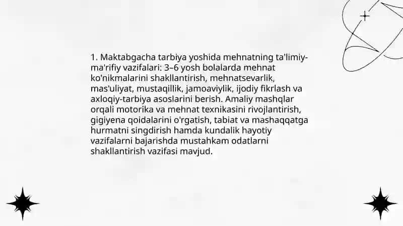Maktabgacha tarbiya yoshida mehnatning roli 3