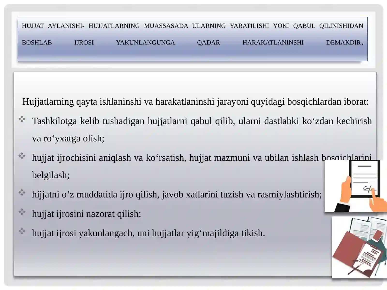 Davlattilida ishyuritish fanidan amaliy mashg'ulot 3