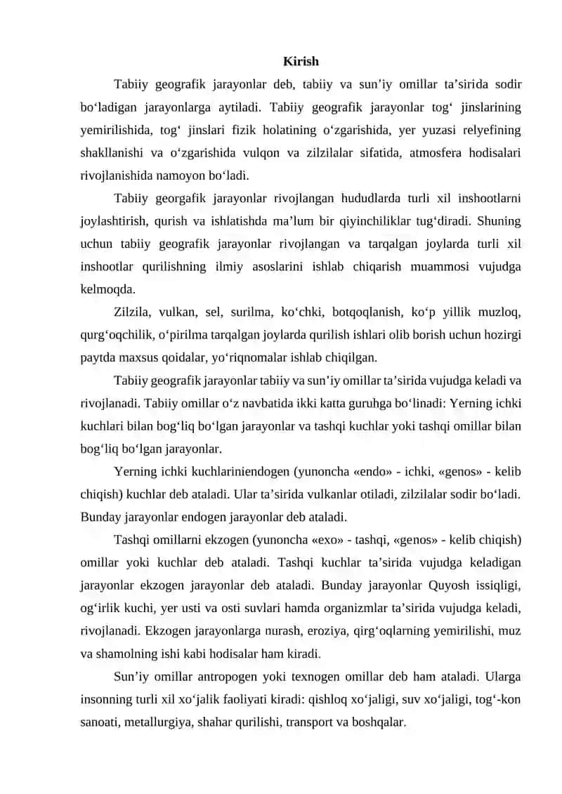 Tabiiy geografik jarayonlarning o’zaro bog`liqligini o`rganish va tasvirlash usullari 3