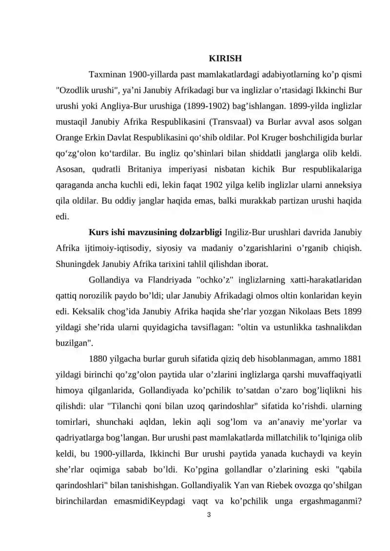 JANUBIY AFRIKA INGILIZ-BUR URUSHLARI DAVRIDA 3