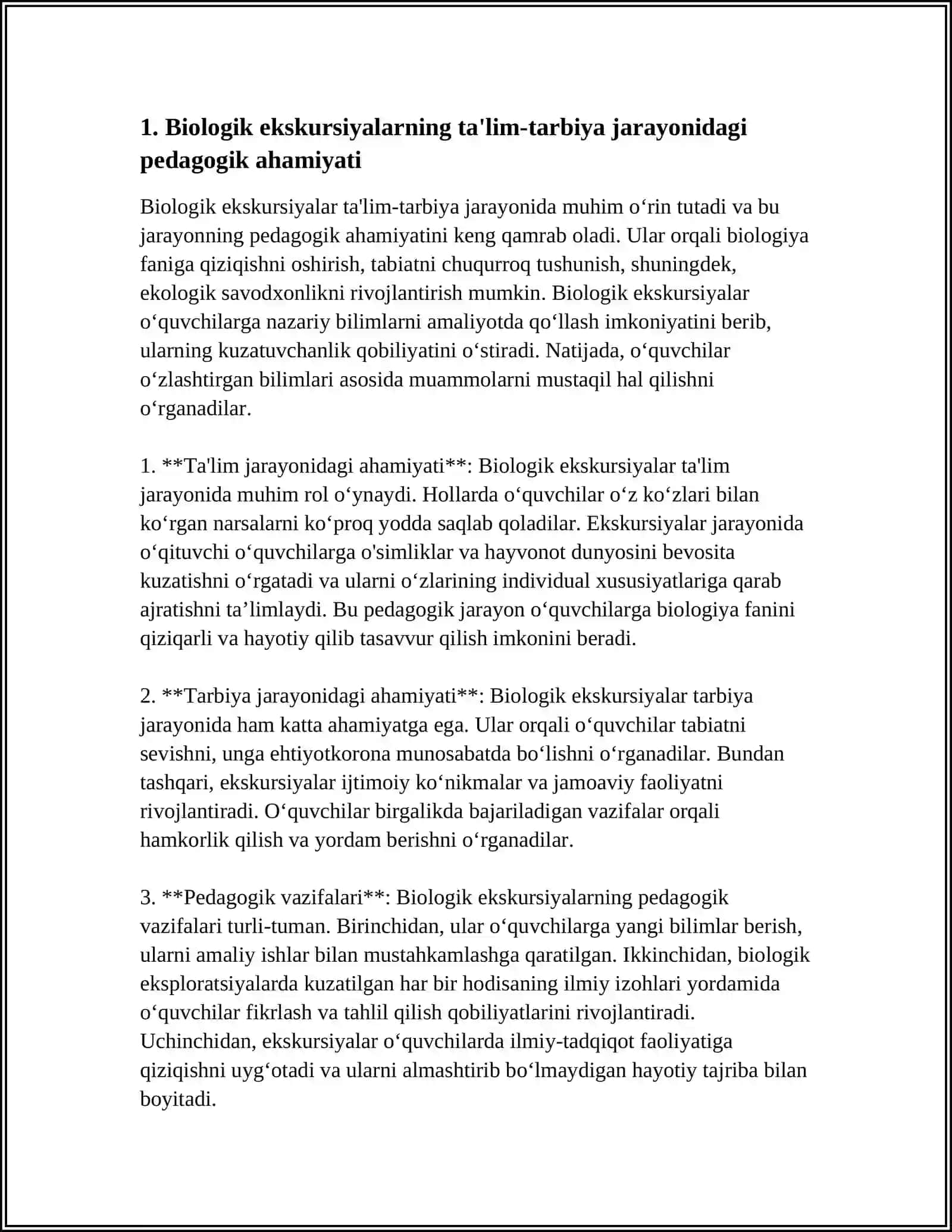 BIOLOGIK EKSKURSIYALARNING TA'LIM-TARBIYA JARAYONIDA TUTGAN O'RNI 3