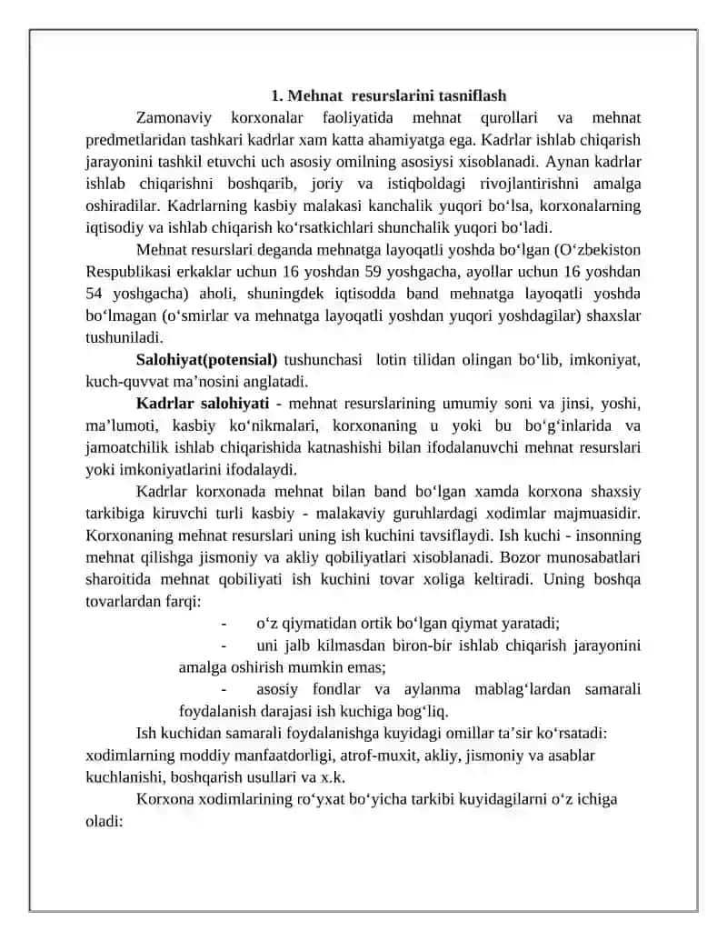 KORXONANING MEHNAT RESURSLARI 3