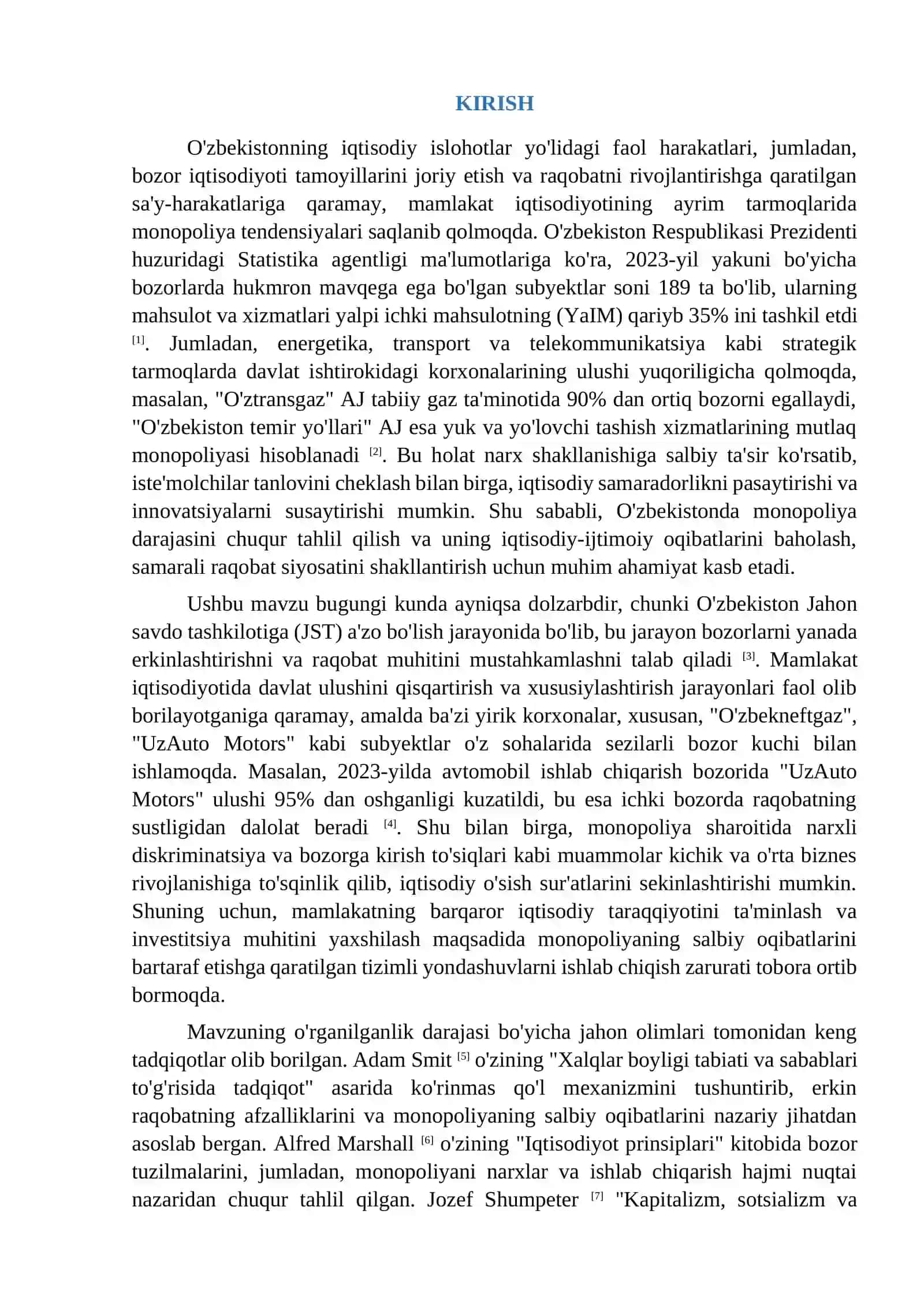 O'zbekistonda monopoliya darajasi va uning oqibatlari 3