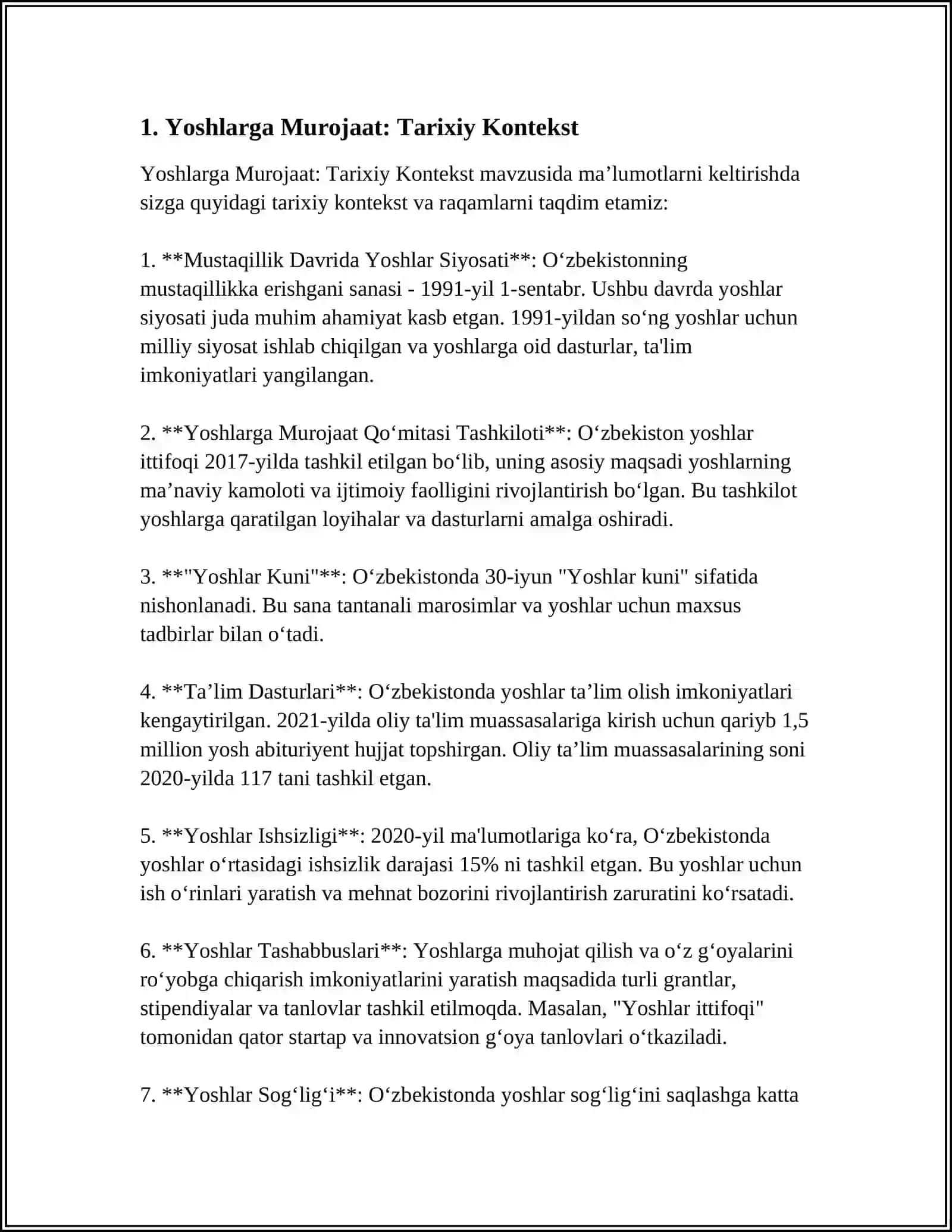 M.BEHBUDIYNING "YOSHLARGA MUROJAAT" VA "MUBTARAM YOSHLARGA MUROJAAT" MAQOLALARINI TAHLIL ETISH VA ESSE TAYYORLASH 3