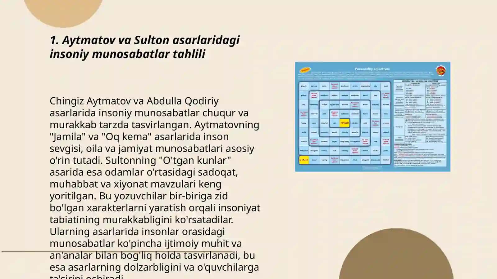 Chingiz Aytmatov va Isajon Sulton asarlarini qiyosiy tahlili 3