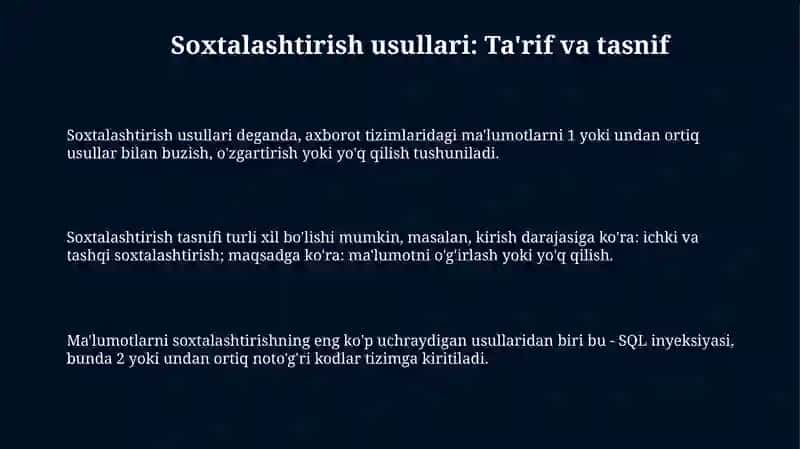 Axborot tizimida “falsifikatsiya metodi” (feyk)dan foydalanish 3