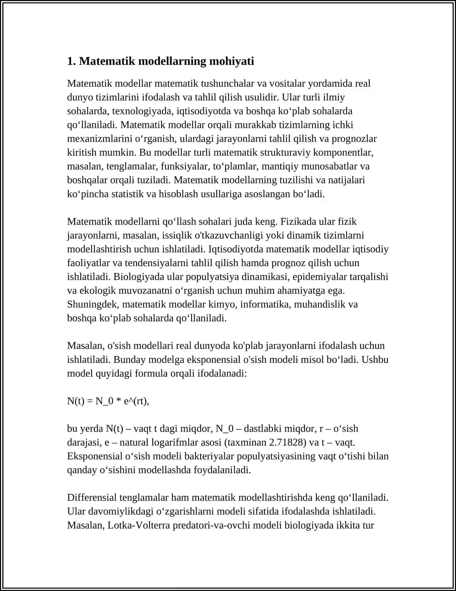MATEMATIK MODELLAR TUZISH 3