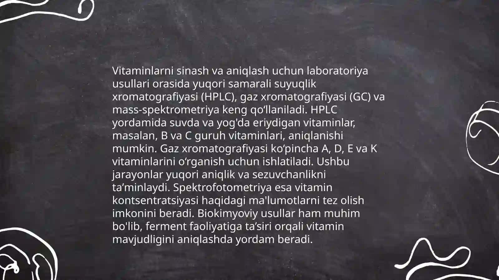 Mevalarda vitaminlarni aniqlash usullari 3