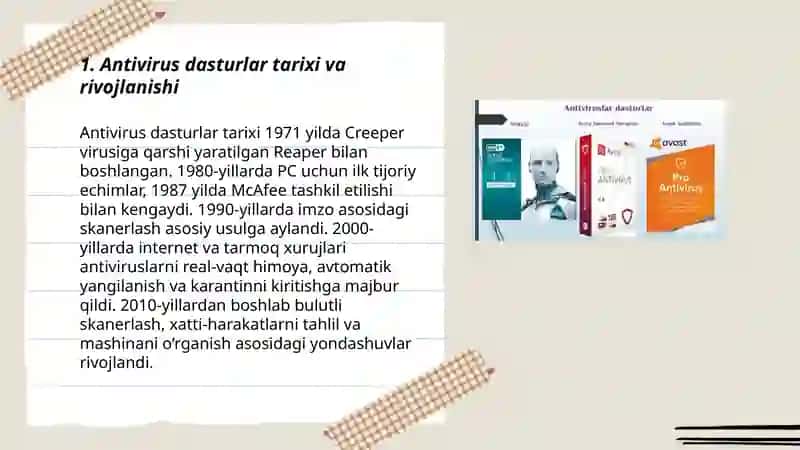 Antivirus dasturlar tarixi va rivojlanishi 3