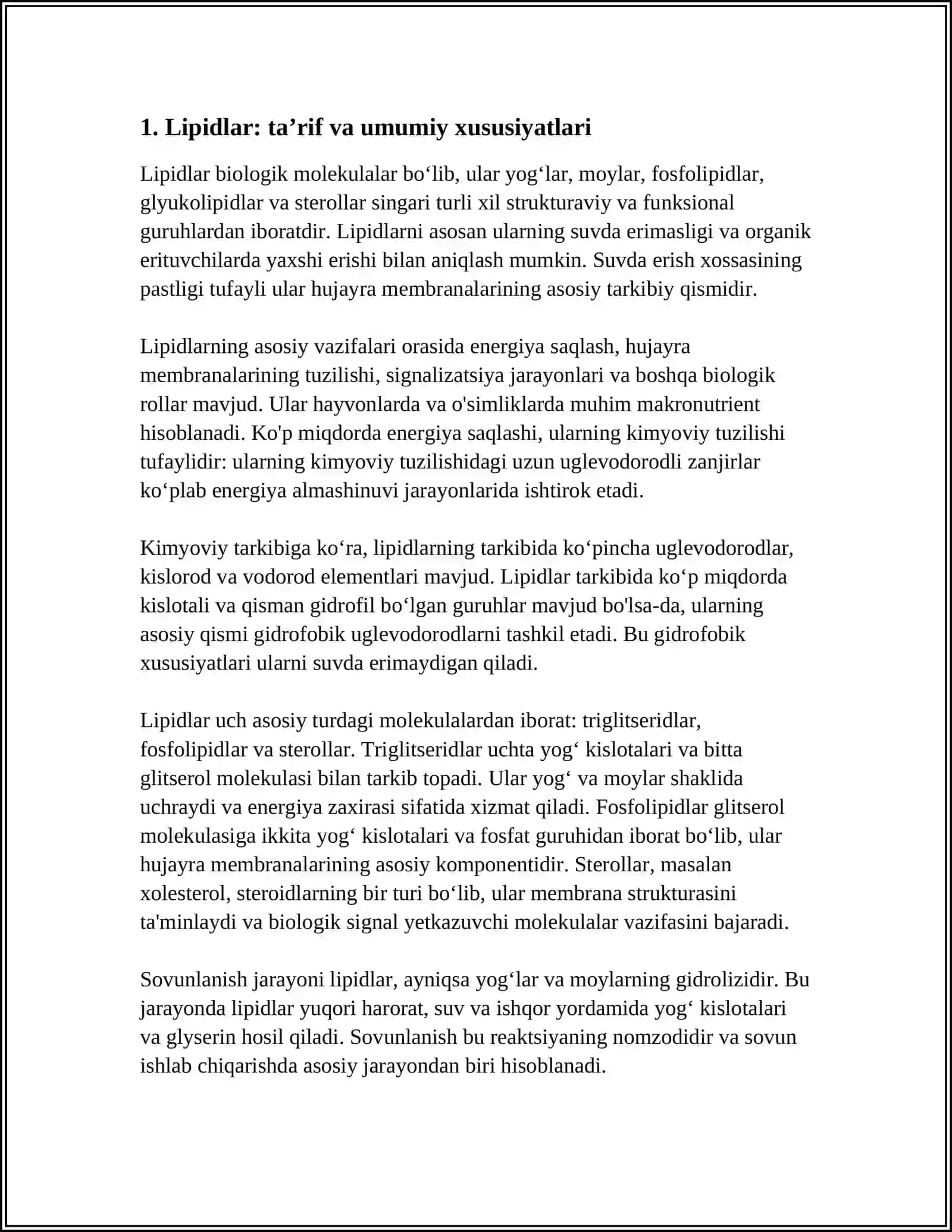 LIPIDLAR,SOVUNLANUVCHI LIPIDLAR 3