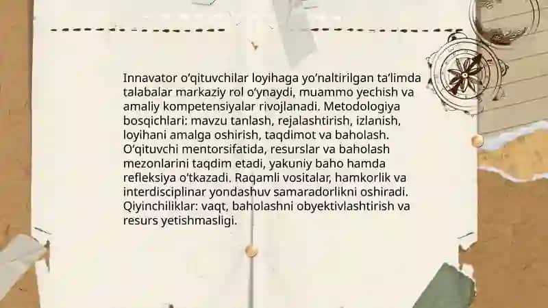 Innavator oʻqituvchilar tomonidan qoʻllaniladigan metodlar va usullarni tahlil qilish 3