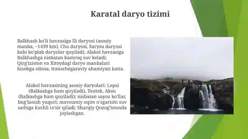 Balxash va Olako'l havzasiga quyiluvchi daryolarga tavsif 3