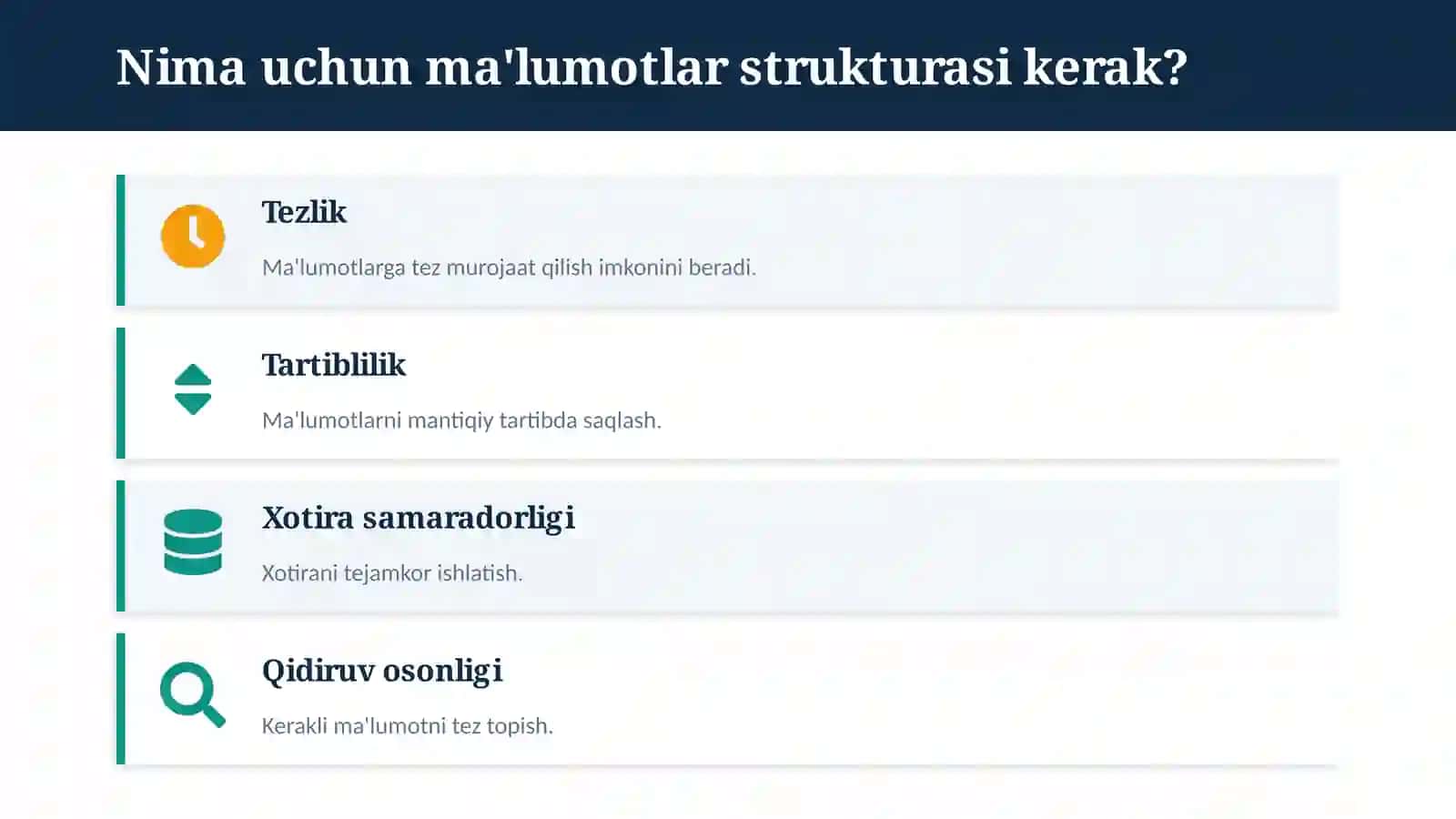 Ma’lumotlar strukturasi tushunchasi va uning klassifakatsiyasi 3