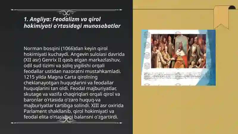 O'rta asrlarda Yevropa mamlakatlari davlati va huquqi 3