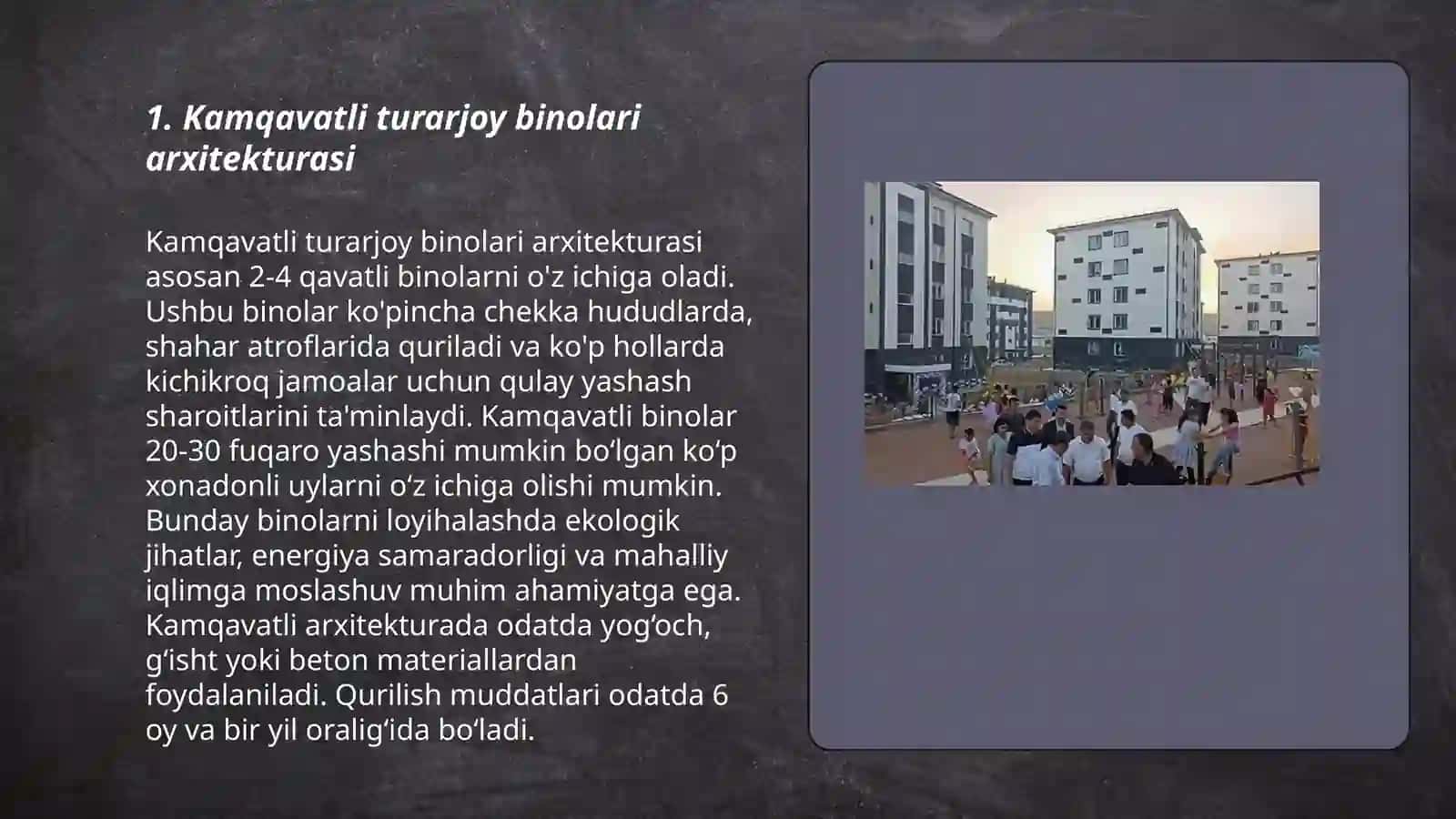 Kamqavatli turarjoy binolari 3