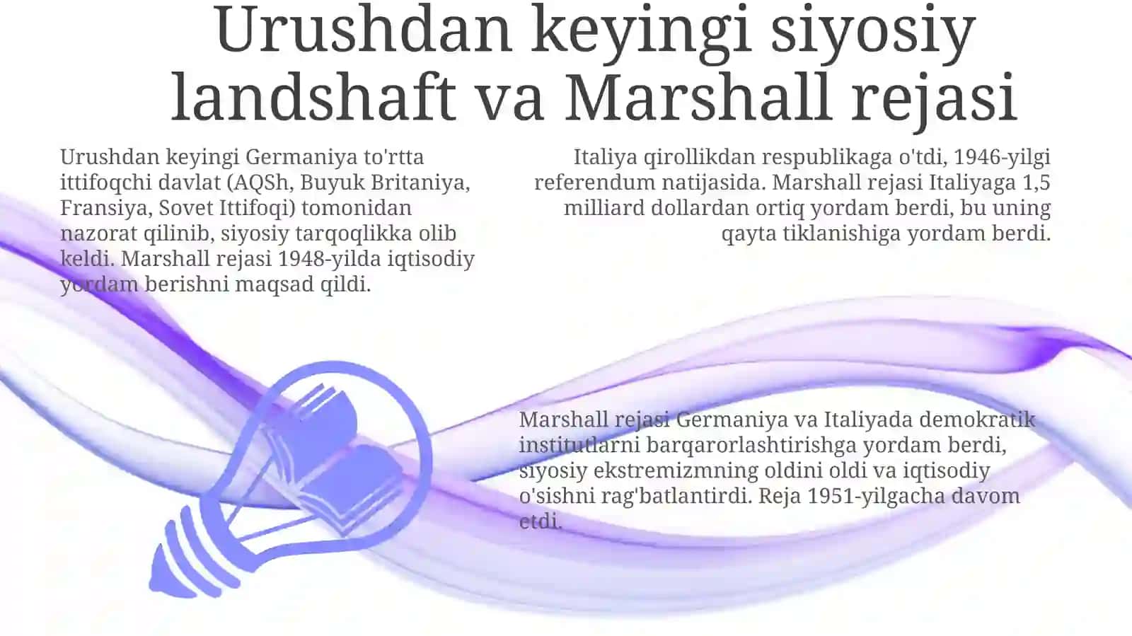 Urushdan keyingi tiklanish: Marshall rejasi va iqtisodiy moʻjiza 3