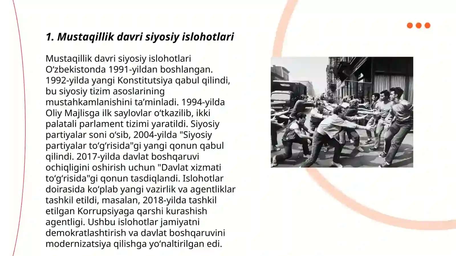 O'zbekistonda demokratik fuqarolik jamiyati asoslarining shakllanishi amalga oshirilgan siyosiy islohotlar 3