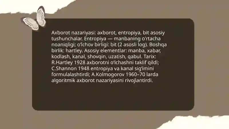 Axborot Nazariyasi 3
