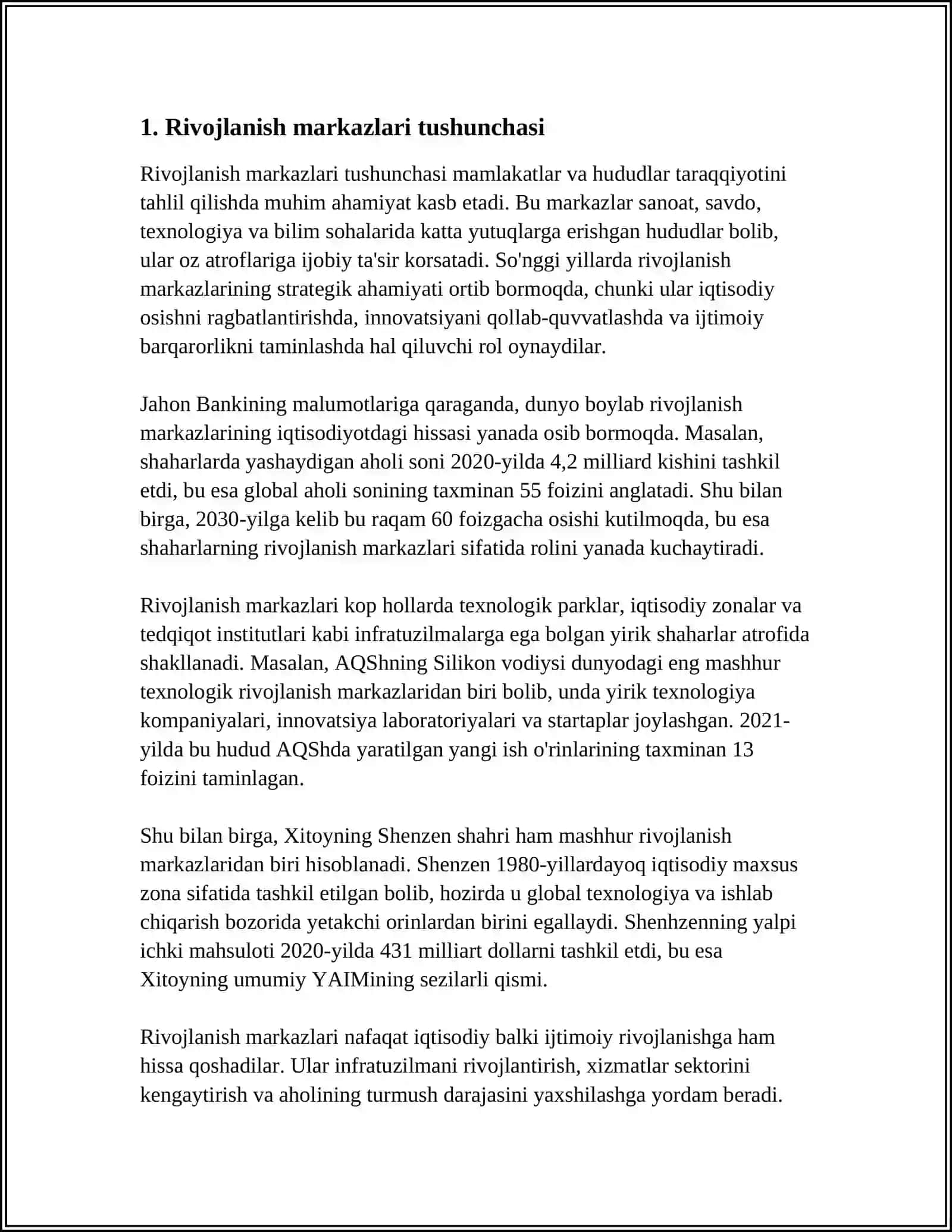 RIVOJLANISH MARKAZLARI TASNIFI RIVOJLANISH MARKAZLARI VA ULARNING MAQSAD VA VAZIFALARI 3