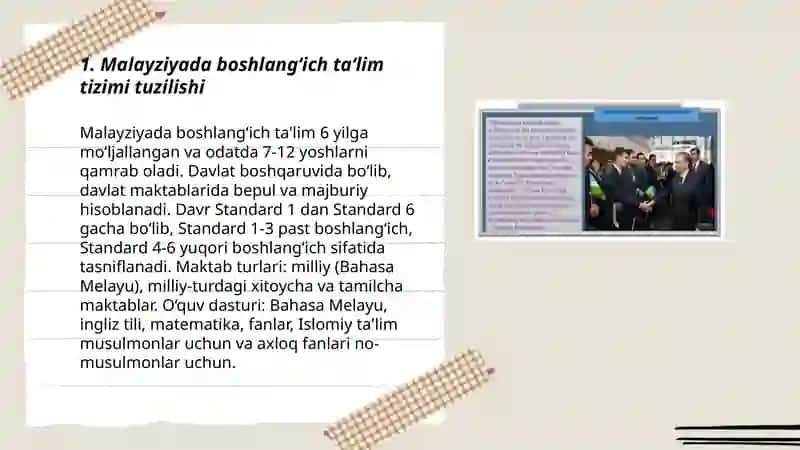Malayziyada boshlang‘ich ta‘lim 3