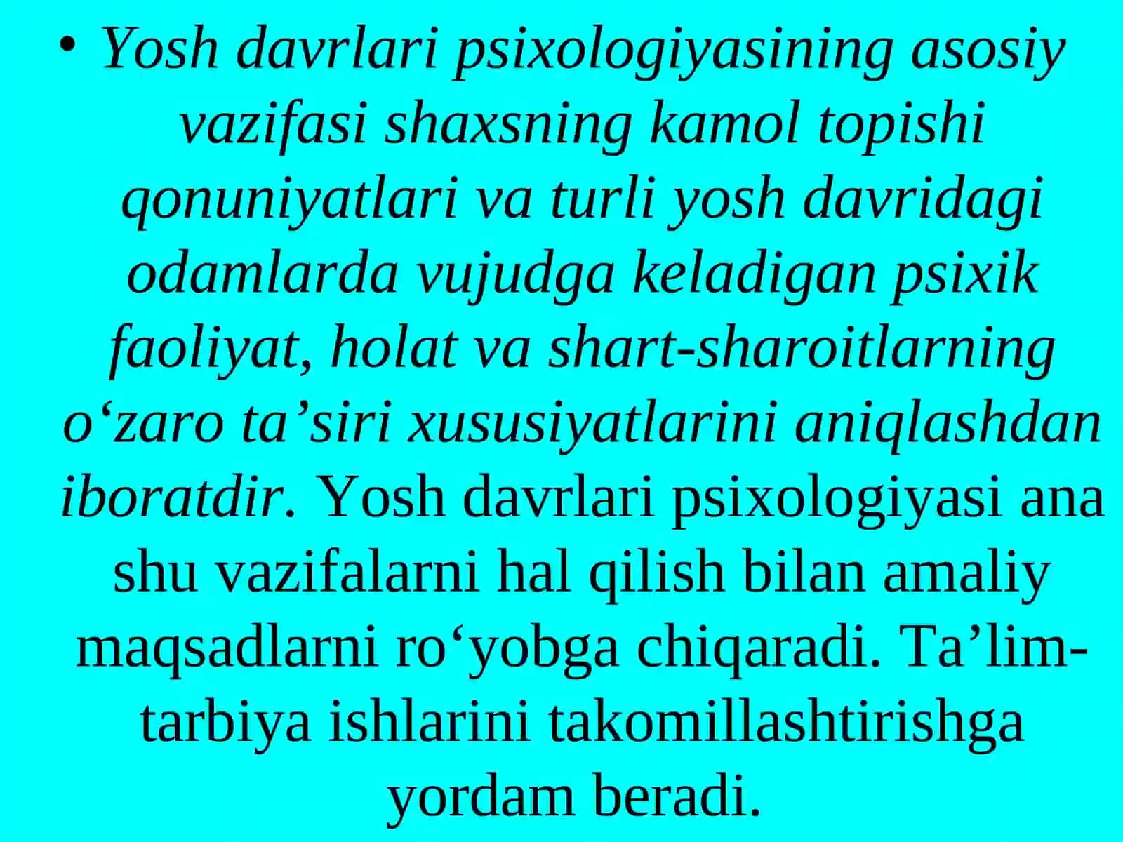 Yosh va pedagogik psixologiya fanining predmeti, vazifalari va tadqiqot metodlari 3