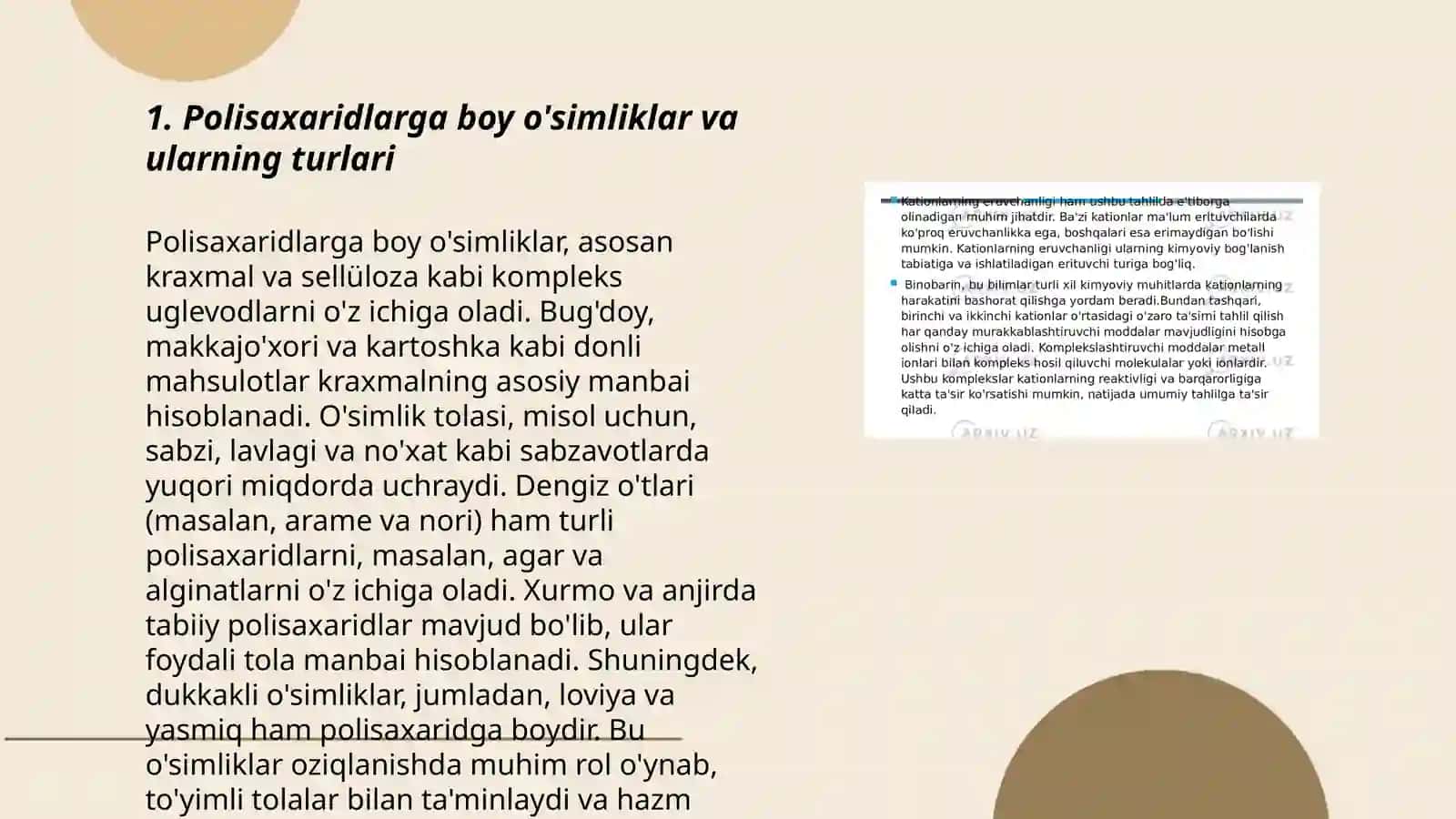 Polisaxaridlar,vitamin,terpenoit,lipitlar saqlovchi ósimliklar va ularning ónimining analizi 3