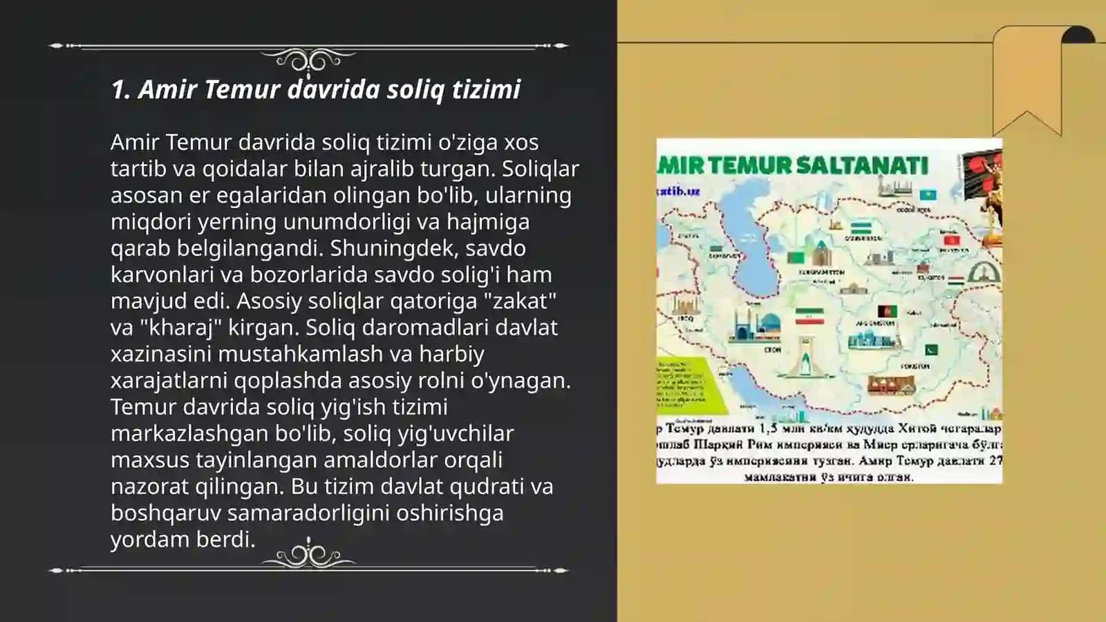 Amir Temur va Temuriylar davridagi iqtisodiy qarashlar 3