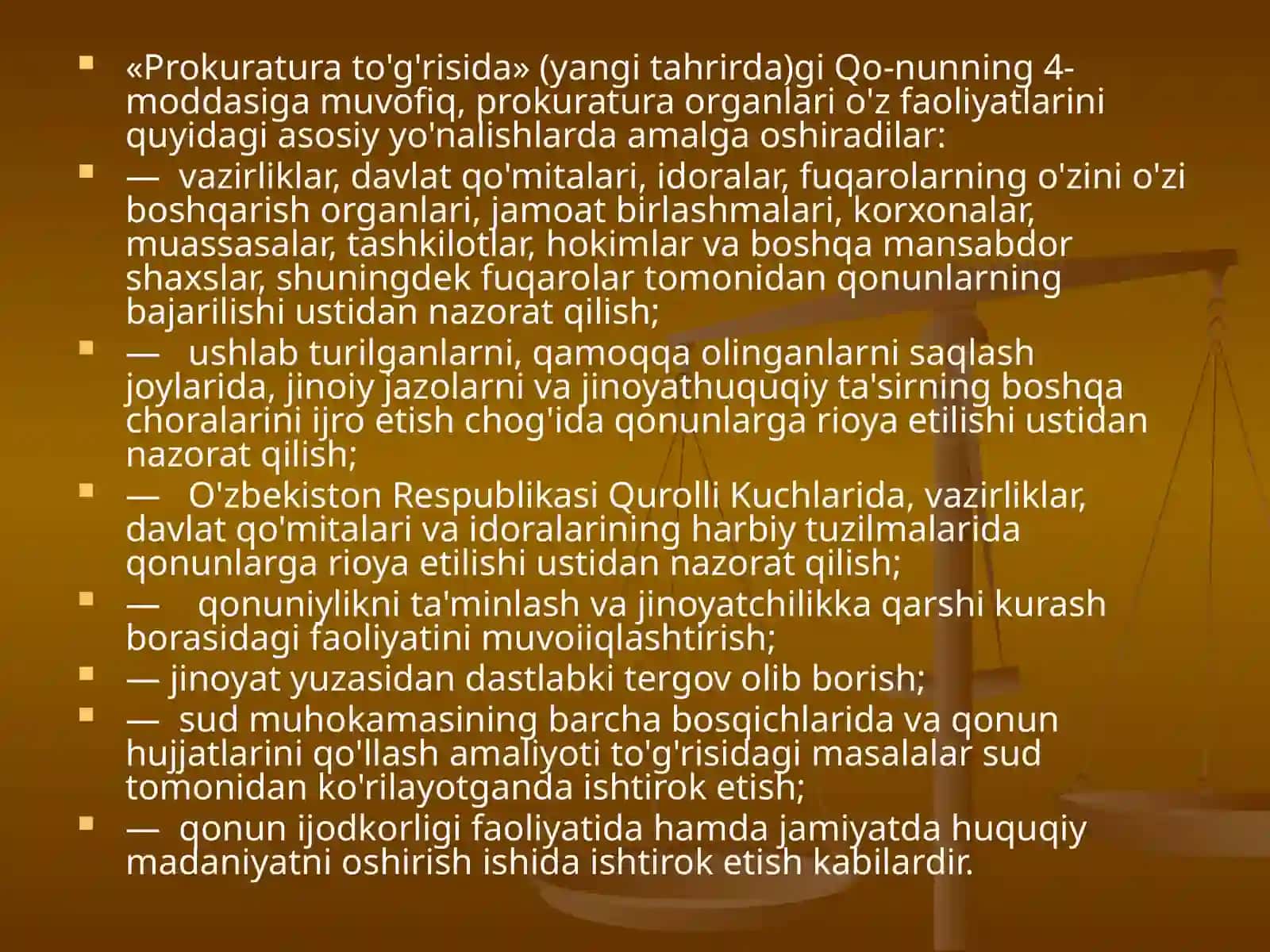 O'zbekiston respublikasidaprokuratura organlarining huquqiy asoslari 3