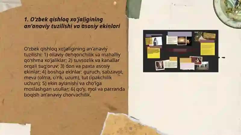 Oʻzbek xalqining an'anaviy xo'jaligi va moddiy madaniyati 3