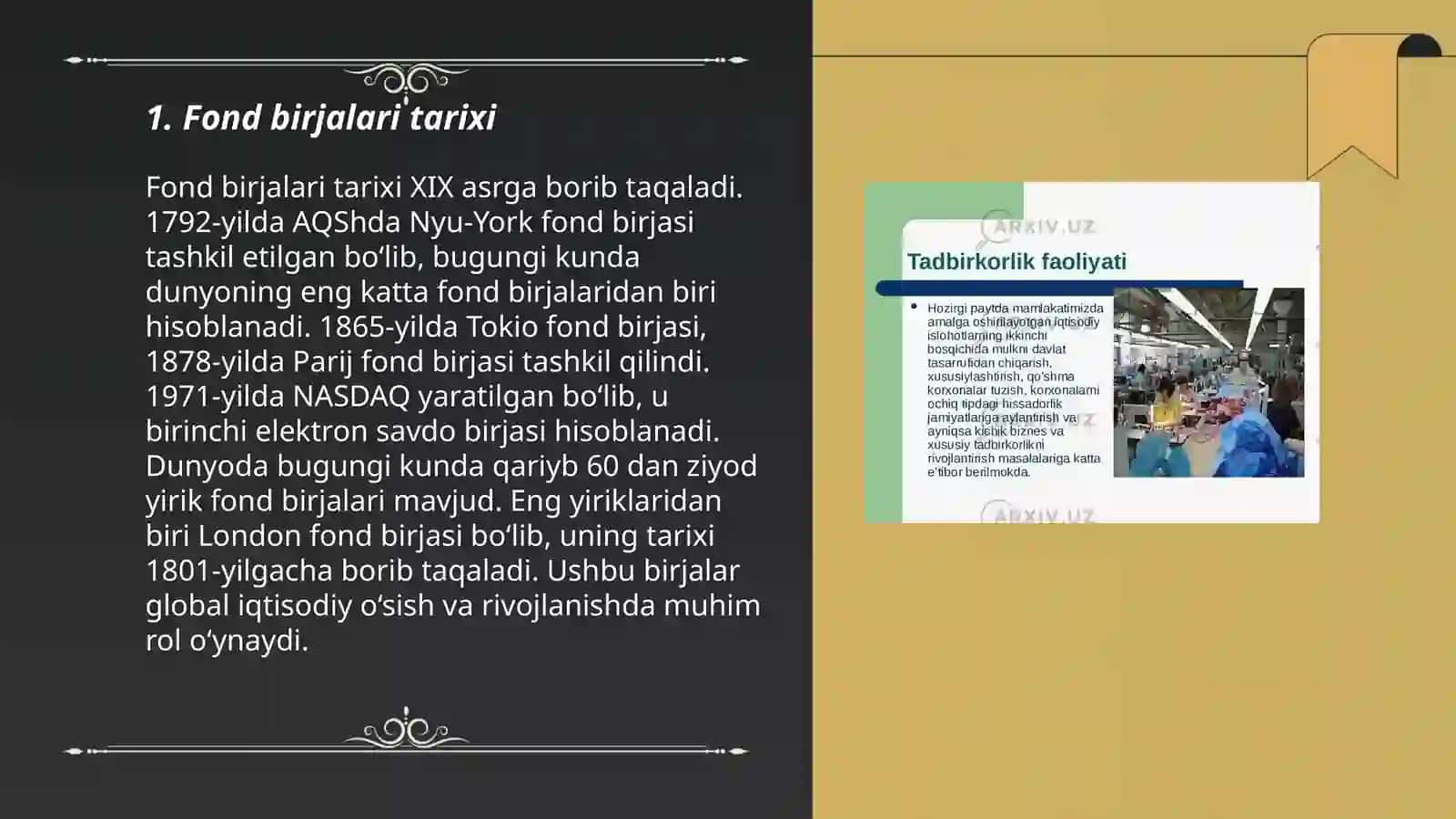 Fond birjalari tuzilishi va faoliyati prinsiplari 3