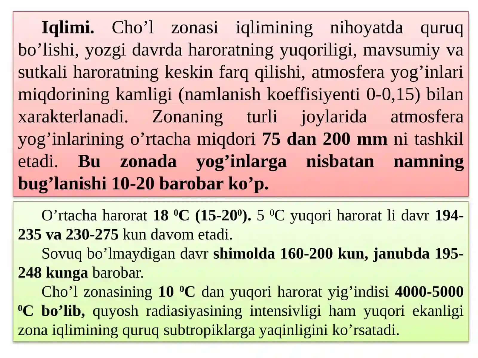 O’zbekistonning cho’l zo’nasi tuproqlari va gidromorf tuproqlar 3