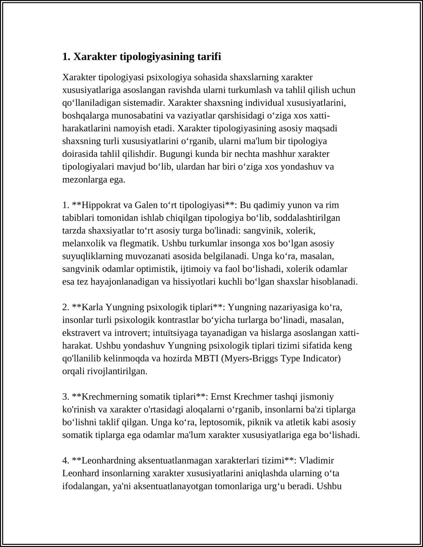 HARAKTER TIPOLOGIYASI HAQIDA KLASTER TUZISH 3