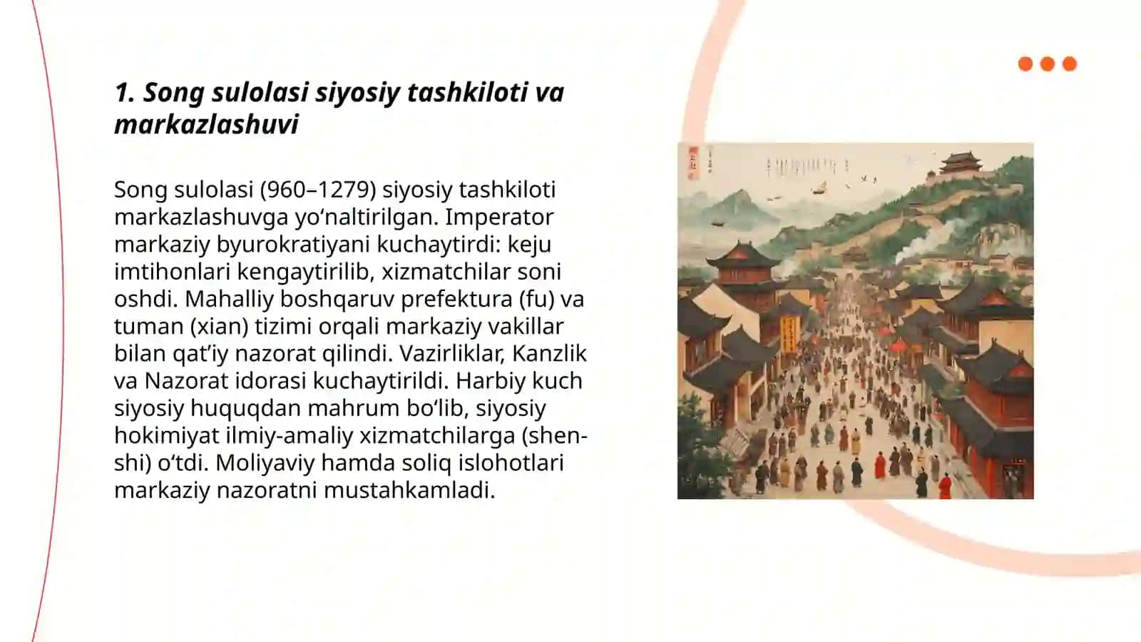 soʻngi oʻrta asrlar davlatlari Xitoy taraqiyoti va tanazullari 3