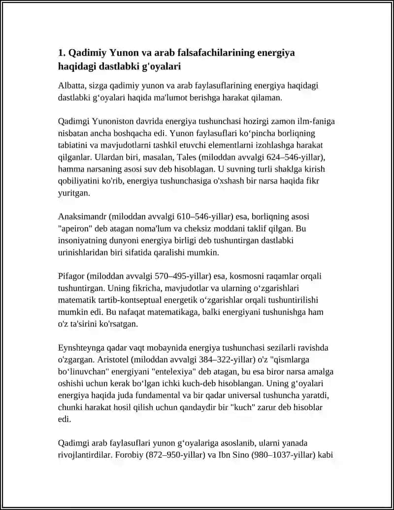 ENERGIYANING SAQLANISH QONUNINING YUZAGA KELISH TARIXI 3