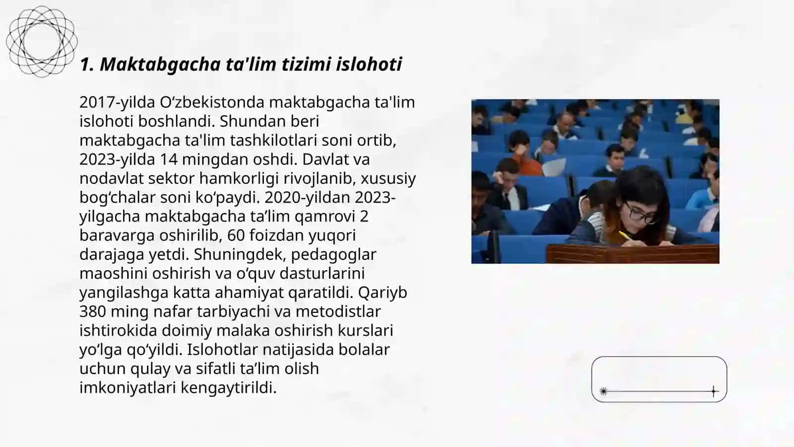Maktabgacha ta'lim tizimi islohoti 3