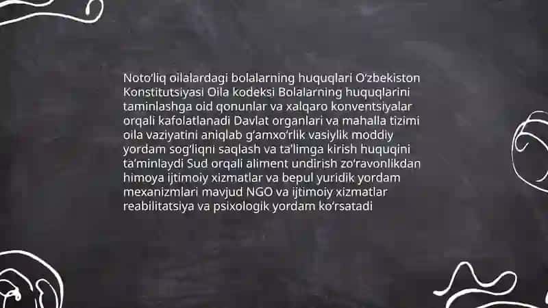 Notoʻliq oilalarda bolalar huquqlarining buzilishi va uning oqibatlari 3